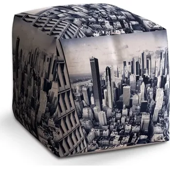 Taburet Sablio Taburet Kostka Mrakodrapy 2: 40x40x40 cm - Sablio