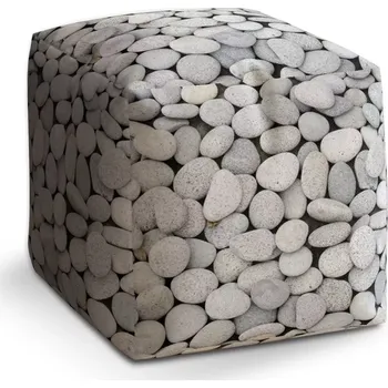 Taburet Sablio Taburet Kostka Oblázky: 40x40x40 cm - Sablio