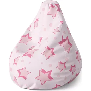 Sedací pytel Sedací vak Pear Růžové hvězdičky - Sablio - 70 x 95 x 15 cm