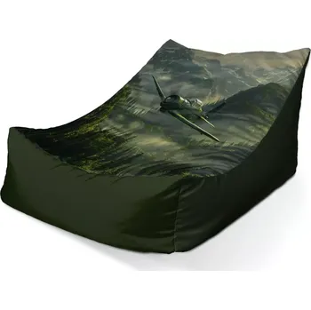 Sedací pytel Sablio Sedací vak Lounge Bojové letadlo v horách - 80 x 95 x 50 cm