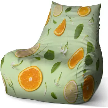 Sedací pytel Sedací vak Bean Citrus a květ - Sablio - 100 x 90 x 45 cm