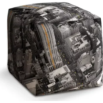 Taburet Sablio Taburet Kostka Pohled z mrakodrapu: 40x40x40 cm - Sablio