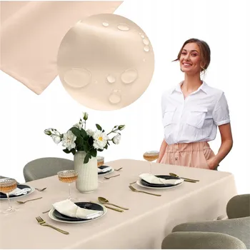 ubrus Ubrus odolný proti skvrnám na stůl hladký univerzální 140x220 SURBO Smetanová