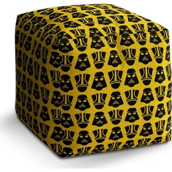 Taburet Sablio Taburet Cube Star Wars Stormtroopeři Pattern na žluté: 40x40x40 cm