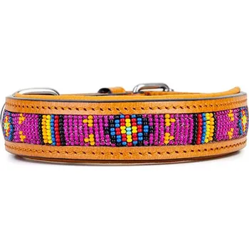 Obojek pro psa Kay-line kožený obojek African Sun vel. 45 (35-40 cm)