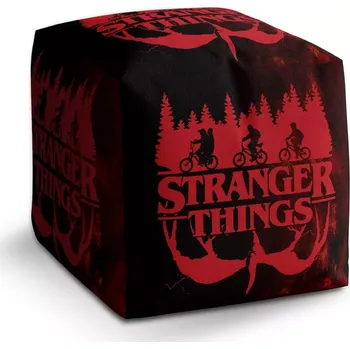 Taburet Sablio Taburet Kostka Stranger Things Red: 40x40x40 cm - Sablio
