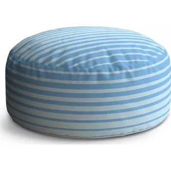 Taburet Sablio Kulatý taburet Circle Světle modré pruhy: 38x48 cm - Sablio