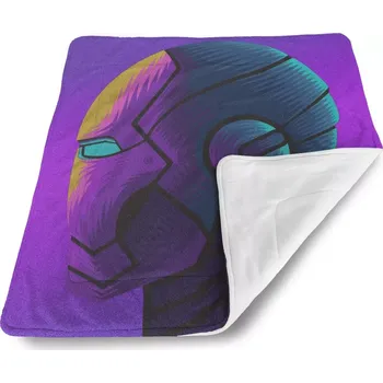Dětská deka Sablio Dětská deka pro miminko Iron Man Helma na fialové - 80x100 cm