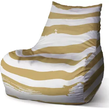 Sedací pytel Sedací vak Bean Zlaté pruhy - Sablio - 60 x 70 x 70 cm