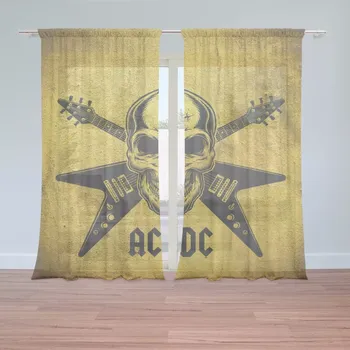 Záclona Sablio Záclony ACDC Lebka: 2ks 150x250cm