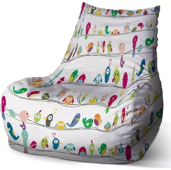 Sedací pytel Sedací vak Bean Ptáčci - Sablio - 60 x 70 x 70 cm