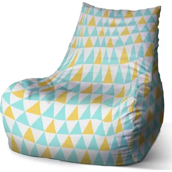 Sedací pytel Sedací vak Bean Dvoubarevné trojúhelníky - Sablio - 60 x 70 x 70 cm