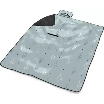 deka Sablio Plážová deka Modré a bílé lístky: 200x140 cm