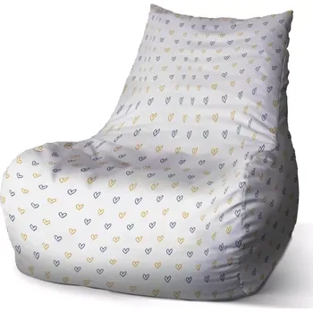 Sedací pytel Sedací vak Bean Malované srdce na bílé - Sablio - 60 x 70 x 70 cm