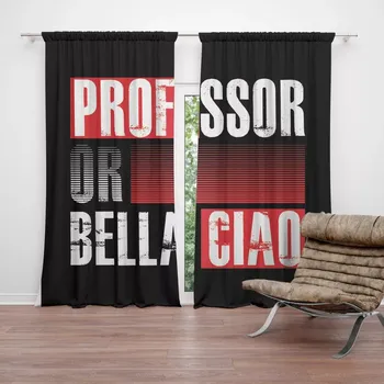 Závěs Sablio Závěsy La Casa de Papel Professor or Bella Ciao motiv 3: 2ks 140x250cm