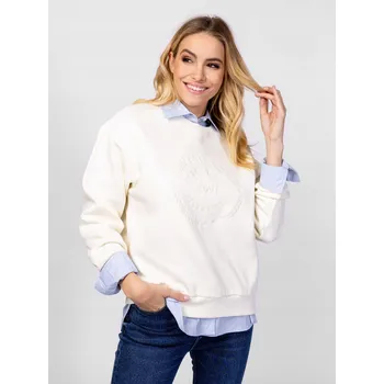 Dámská mikina HEAVY TOOLS DÁMSKÁ VOLNÁ TEPLÁKOVÁ MIKINA SPORTOVNÍ DAICHI IVORY KRÉMOVÁ M