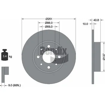 Brzdový kotouč Brzdový kotouč BENDIX Braking BDS1317