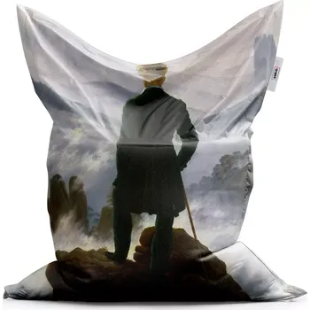 Sedací pytel Sablio Sedací vak Classic Poutník nad mořem mlhy - Caspar David Friedrich - 150x100 cm