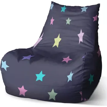 Sedací pytel Sedací vak Bean Hvězdy na modré - Sablio - 60 x 70 x 70 cm
