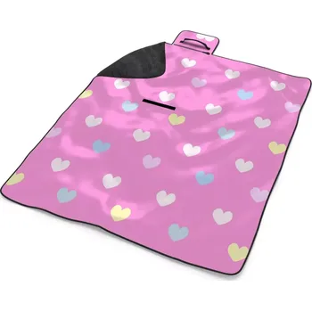 deka Sablio Plážová deka Srdce na růžové: 200x140 cm