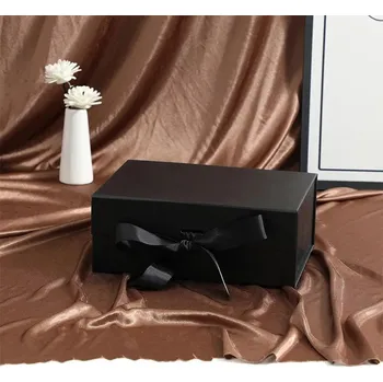 Luxusní magnetická dárková krabička černá | dárkové balení - Černá skříňka