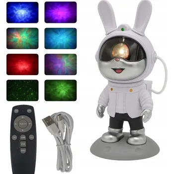 Lampička KRÁLÍČEK ASTRONAUT PROJEKTOR NOČNÍ OBLOHY LED NOČNÍ LAMPA VESMÍR USB DÁLKOVÉ OVLÁDÁNÍ