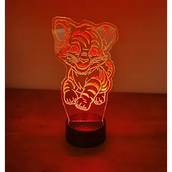 Lampička LED Lampička Tygřík Dálkový Ovladač Jméno Dětská lampa s věnováním