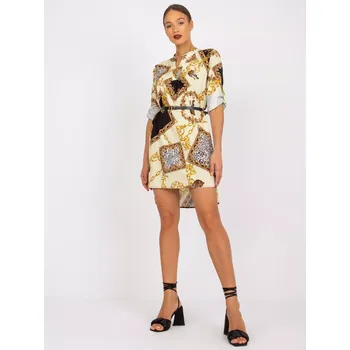 Dámské šaty Šaty DHJ SK 5766AB 6.76 světle žlutá jedna velikost