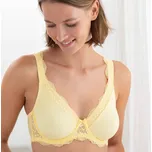 Podprsenka z mikrovlákna a krajky, s kosticemi vanilková 70A