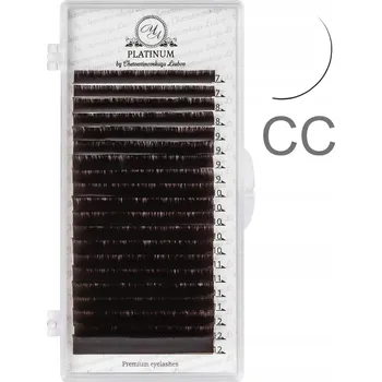 Umělé řasy Tmavě hnědé řasy pro prodlužování, zakřivení CC, 20 proužků, 0.10 mm, 7 mm PLATINUM