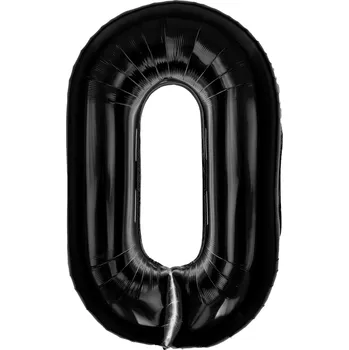 Balónek Fóliový balónek ve tvaru číslice 0, černý, 100 cm