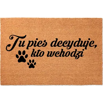 Rohožka KOKOSOVÁ VSTUPNÍ ROHOŽKA 40X60 KE DVEŘÍM VTIPNÁ ZÁBAVNÁ PES ROZHODUJE