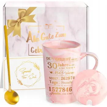 Obraz Keramický dárek pro ženy k 30. narozeninám s lžičkou 350 ml