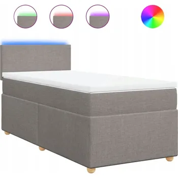 Postel Čalouněná jednolůžková postel VidaXL 90x190 cm, béžové odstíny