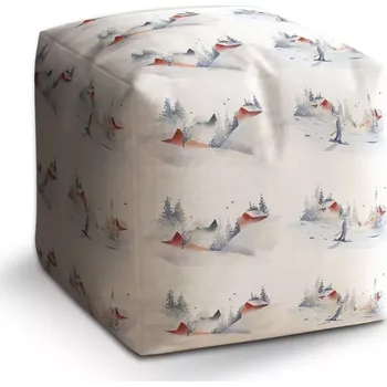 Taburet Sablio Taburet Cube Zimní pohoda: 40x40x40 cm