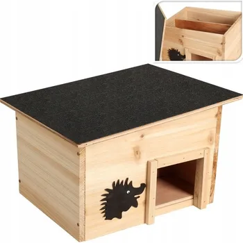 Domeček pro JEŽKA Dřevěný Hnízdní budka pelíšek 32x26cm Ekologické dřevo