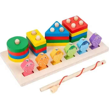 Dřevěná hračka DŘEVĚNÉ RYBIČKY A MAGNET RYBIČKY