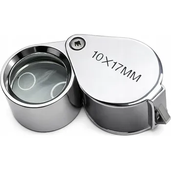 JUBILÉRSKÁ LUPA 10x PŘENOSNÁ SKLÁDACÍ KOMPAKTNÍ 17mm