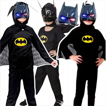 Karnevalový kostým KOSTÝM BATMAN OBLEČENÍ PRO CHLAPCE SVALOVÝ KOSTÝM + SVÍTÍCÍ MASKA
