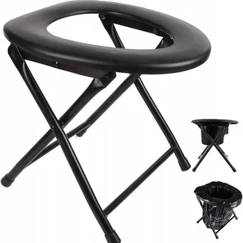 PŘENOSNÁ TOALETNÍ ŽIDLE WC SKLÁDACÍ KEMPINGOVÁ TOALETA CESTOVNÍ TOALETA