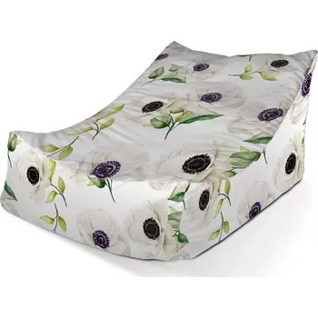 Sedací pytel Sablio Sedací vak Lounge Bílé sasanky - 80 x 95 x 50 cm