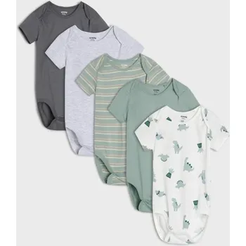 Oblečení a móda Sinsay - Sada 5&nbsp;kusů bavlněných body - zelená - 8220E-97X - 8220E-97X-56