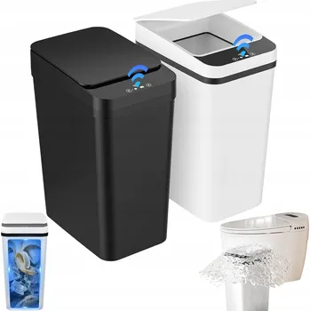 Odpadkový koš ODPADKOVÝ KOŠ 12L SE 2X INTELIGENTNÍM INFRAČERVENÝM SENZOREM, 3 REŽIMY, ČERNÝ + BÍLÝ