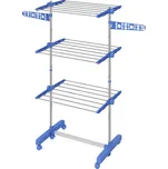 HOMCOM Stojan na prádlo Sušák na prádlo. 4 úrovně, skládací, systém One-Click, 142 cm x 55 cm x 152 cm Modrá + stříbrná