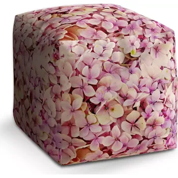 Taburet Sablio Taburet Kostka Růžové květy: 40x40x40 cm - Sablio