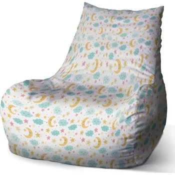 Sedací pytel Sedací vak Bean Měsíc a modré mráčky - Sablio - 60 x 70 x 70 cm