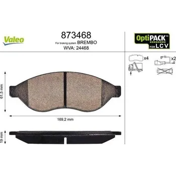 Brzdová destička Sada brzdových destiček Ducato/Jumper/Boxer 15" přední Valeo