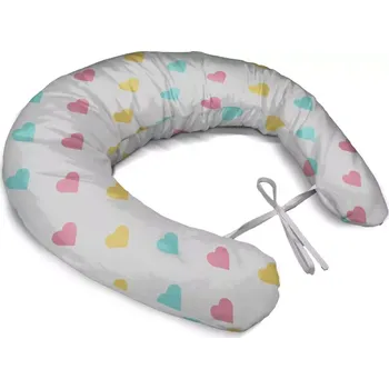 Kojící polštář Sablio Těhotenský polštář Tříbarevná srdíčka