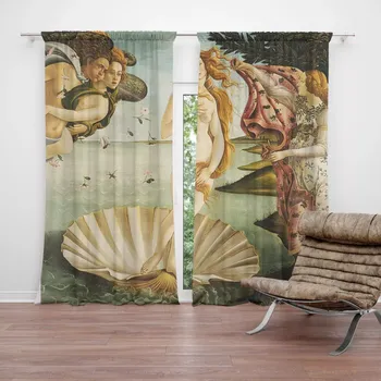 Závěs Sablio Závěsy Zrození Venuše - Sandro Botticelli: 2ks 140x250cm