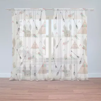 Záclona Sablio Záclony Zajíci u stanu: 2 ks - 150x250 cm - Sablio